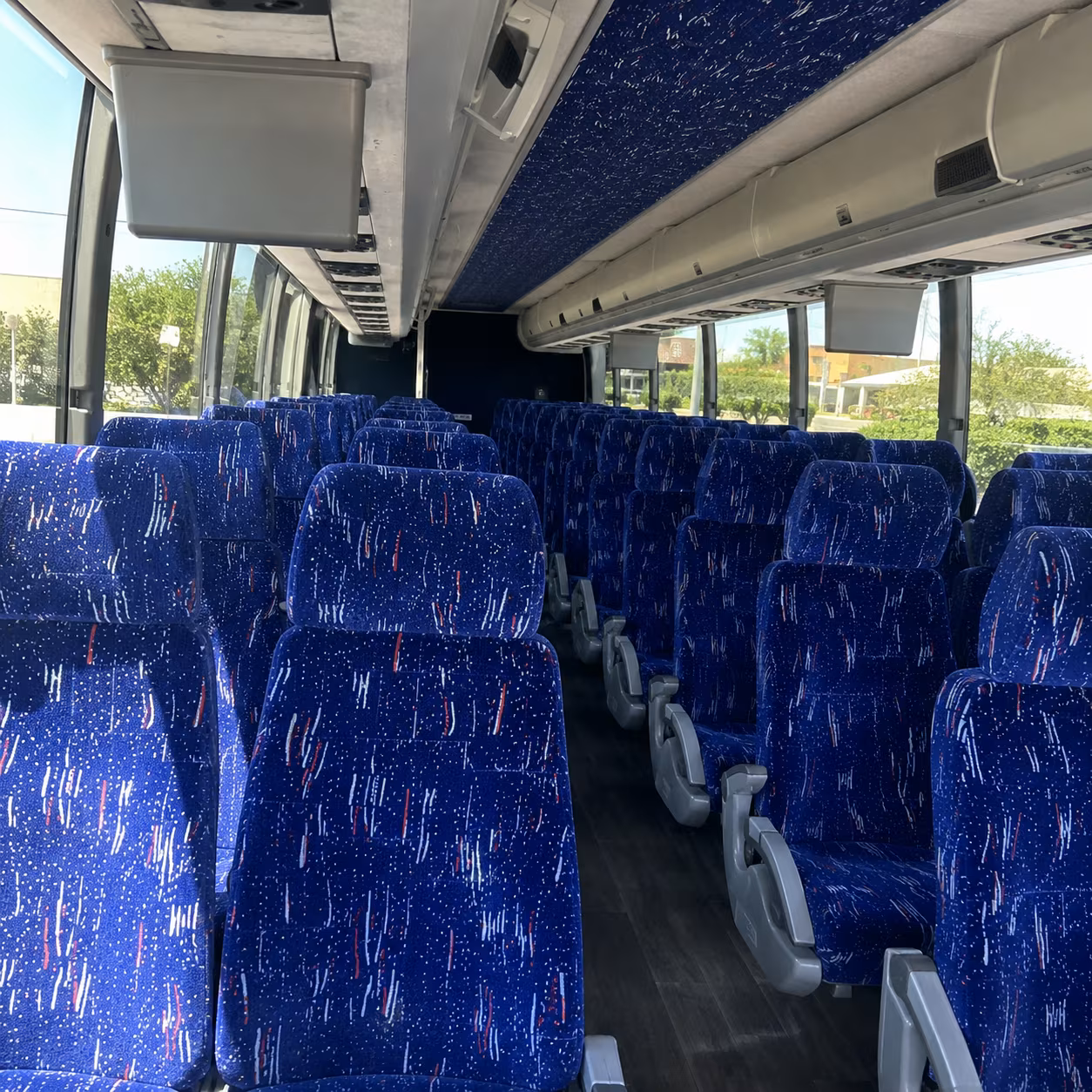 akron charter bus rental interior