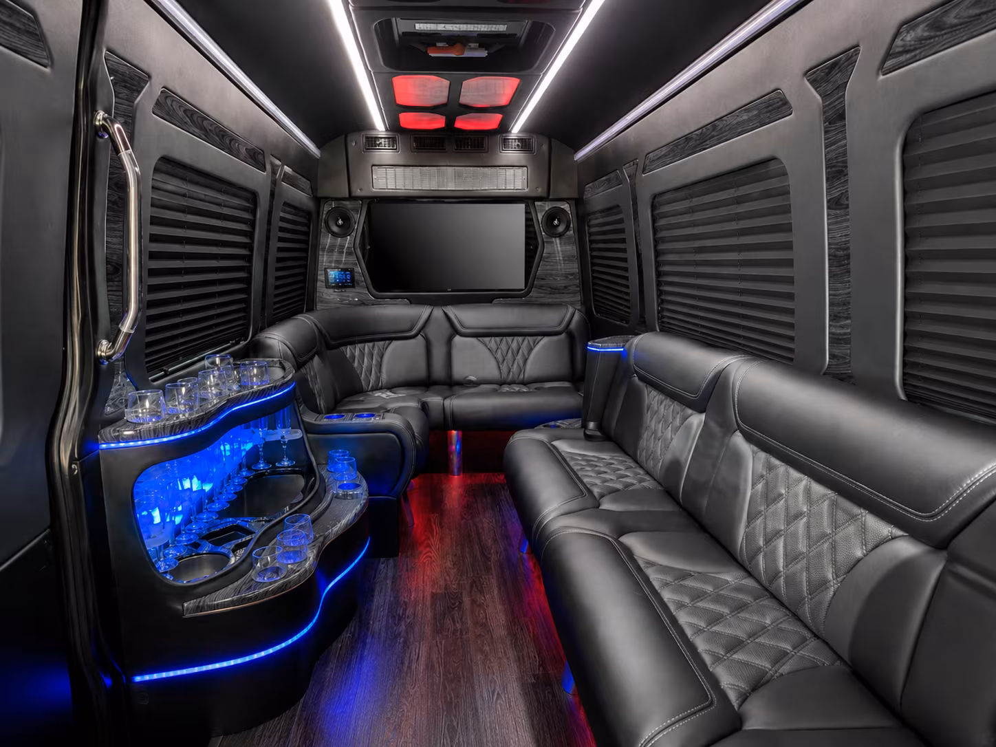 pittsburgh 28 passenger party bus inside